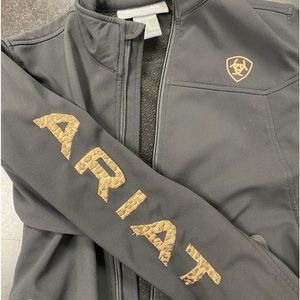 BLACK with leopard Women’s ARIAT Softshell Jacket.
